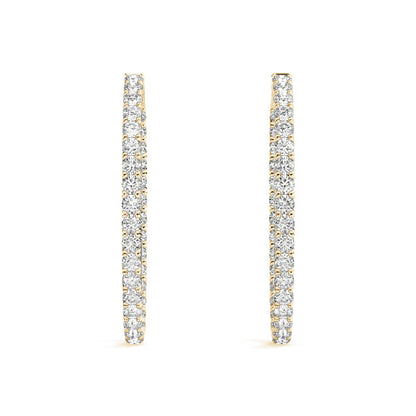 2 ct tw Diamond Hoop Earrings Vault Lock Inside Out Hoops with F Color VS Clarity Diamonds