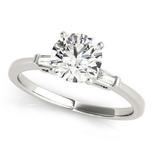 1 1/10 ct tw Three Stone  Baguette Engagement Ring F Color VS Clarity Diamonds GIA Center