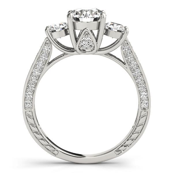 1 3/4 ct tw Three Stone Engagement Ring F Color VS Clarity Diamonds GIA Center