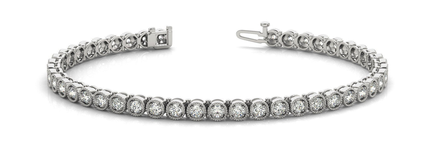 7/8 ct Diamond Bracelet In Line Prong Set Vintage G SI  Diamonds