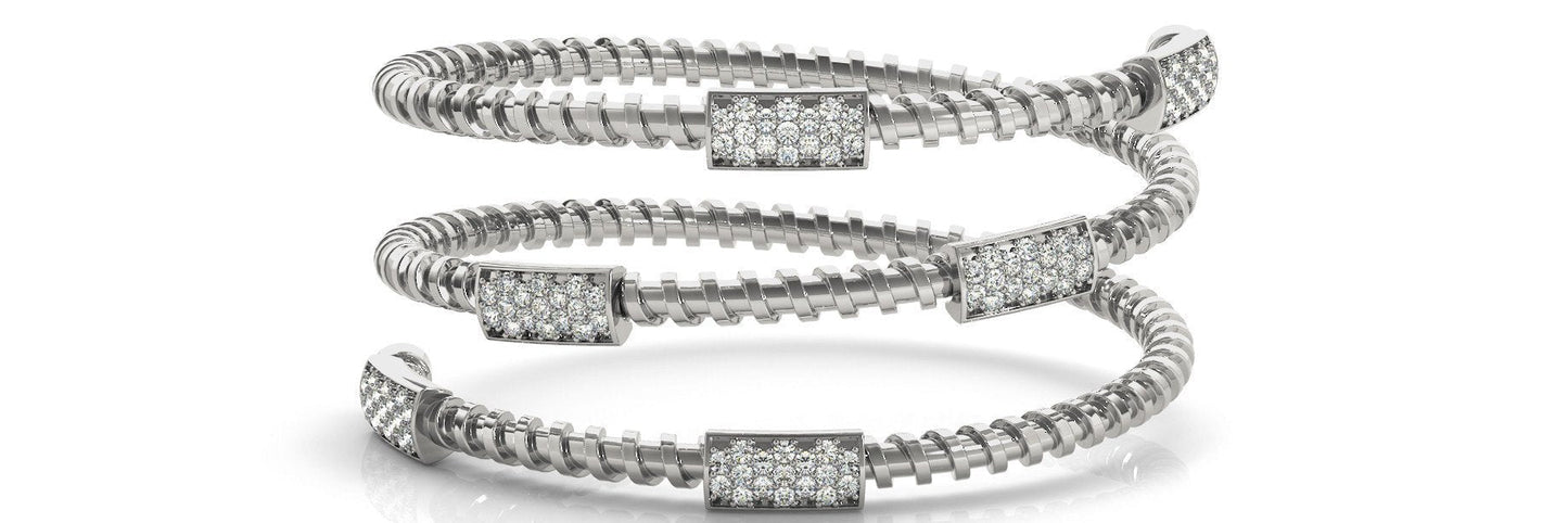 3/4 ct Diamond Bracelet Bangles Italian Style Multi Row G SI Diamonds