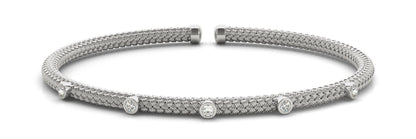 1/10 ct Diamond Bracelet Bangles Italian Style Stackable G SI Diamonds