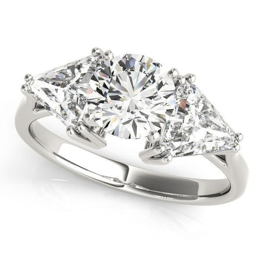 1 ct tw Three Stone  Trillion Engagement Ring F Color VS Clarity Diamonds GIA Center