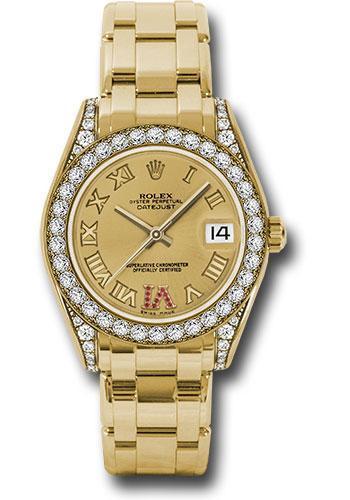 Rolex Datejust Pearlmaster 34mm Watch 81158 chrr