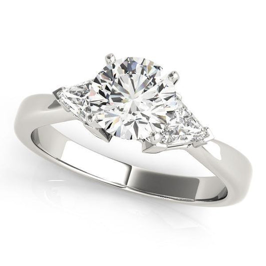 1 1/3 ct tw Three Stone  Trillion Engagement Ring F Color VS Clarity Diamonds GIA Center