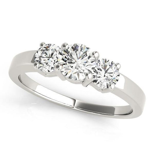 1 ct tw Three Stone Engagement Ring F Color VS Clarity Diamonds GIA Center