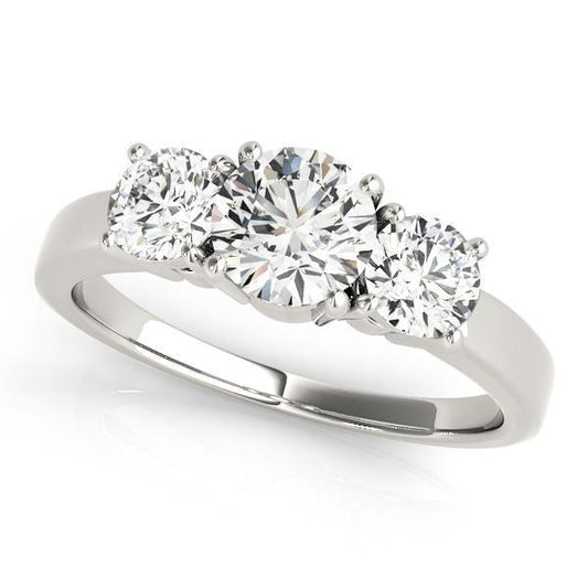 1 ct tw Three Stone Engagement Ring F Color VS Clarity Diamonds GIA Center