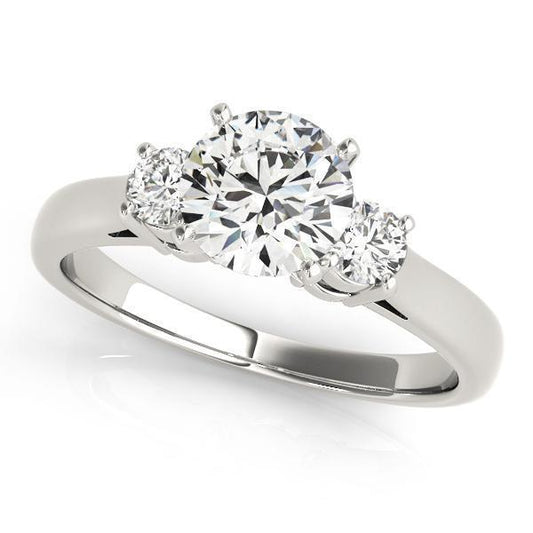 1/2 ct tw Three Stone Engagement Ring F Color VS Clarity Diamonds GIA Center