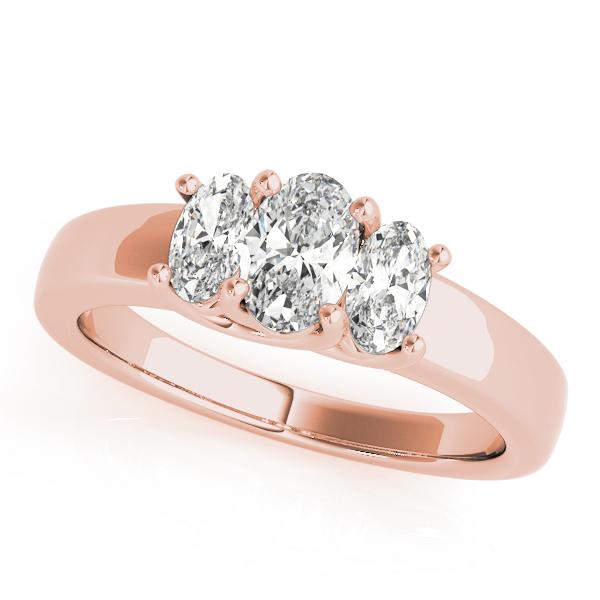 1 ct tw Three Stone Oval Cut Engagement Ring F Color VS Clarity Diamonds GIA Center