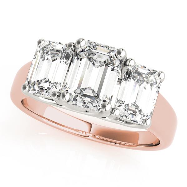 2 1/2 ct tw Three Stone Emerald Cut Engagement Ring F Color VS Clarity Diamonds GIA Center
