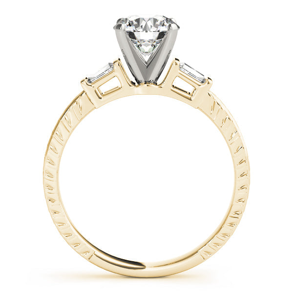1 ct tw Three Stone  Baguette Baguette Cut Engagement Ring F Color VS Clarity Diamonds GIA Center