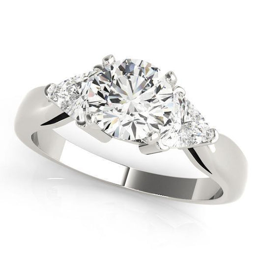 1 ct tw Three Stone  Trillion Engagement Ring F Color VS Clarity Diamonds GIA Center