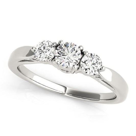 1 1/4 ct tw Three Stone Engagement Ring F Color VS Clarity Diamonds GIA Center
