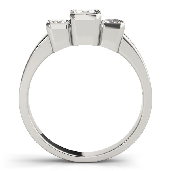 1/2 ct tw Three Stone Princess Engagement Ring F Color VS Clarity Diamonds GIA Center