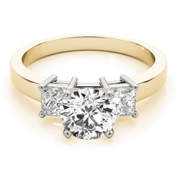 1 1/2 ct tw Three Stone Princess Sides Engagement Ring F Color VS Clarity Diamonds GIA Center