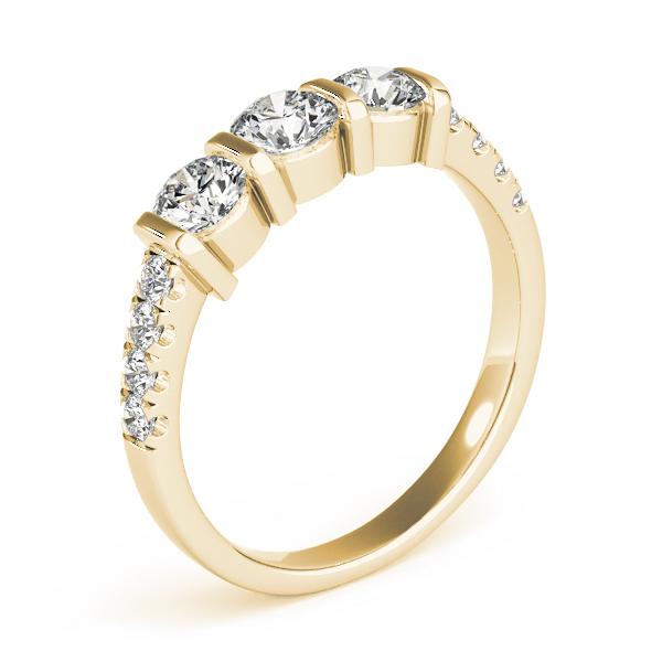 1 ct tw Three Stone Engagement Ring F Color VS Clarity Diamonds GIA Center