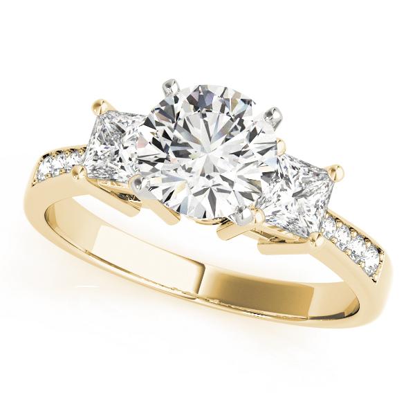 1 1/4 ct tw Three Stone Princess Sides  Engagement Ring F Color VS Clarity Diamonds GIA Center