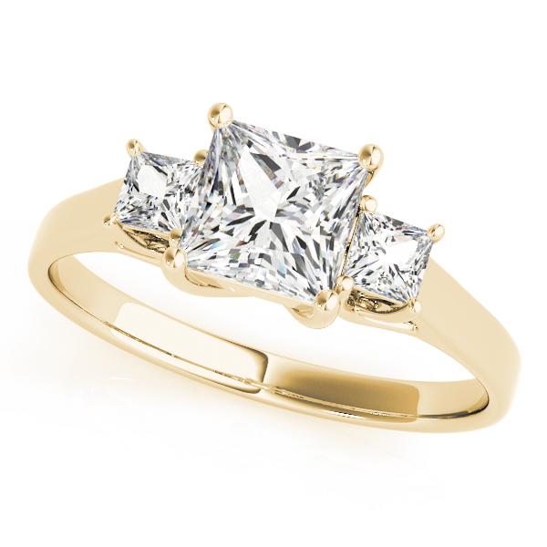 1 1/5 ct tw Three Stone Princess Engagement Ring F Color VS Clarity Diamonds GIA Center