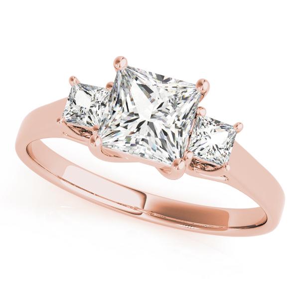 1 1/5 ct tw Three Stone Princess Engagement Ring F Color VS Clarity Diamonds GIA Center