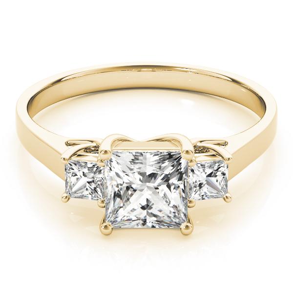 1 1/5 ct tw Three Stone Princess Engagement Ring F Color VS Clarity Diamonds GIA Center