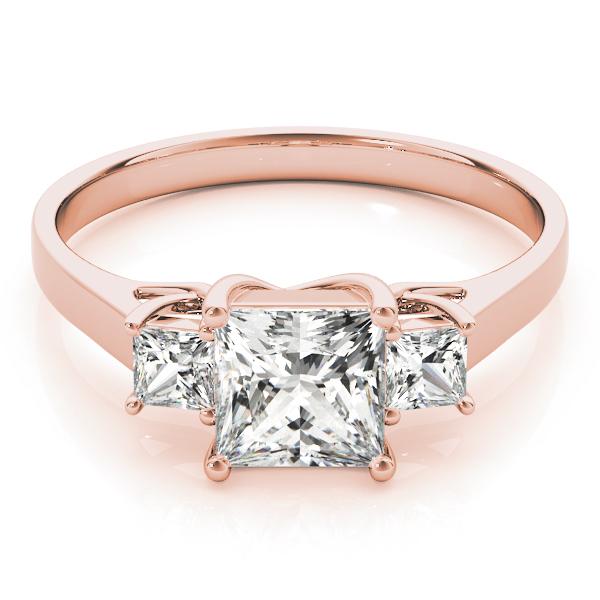 1 1/5 ct tw Three Stone Princess Engagement Ring F Color VS Clarity Diamonds GIA Center