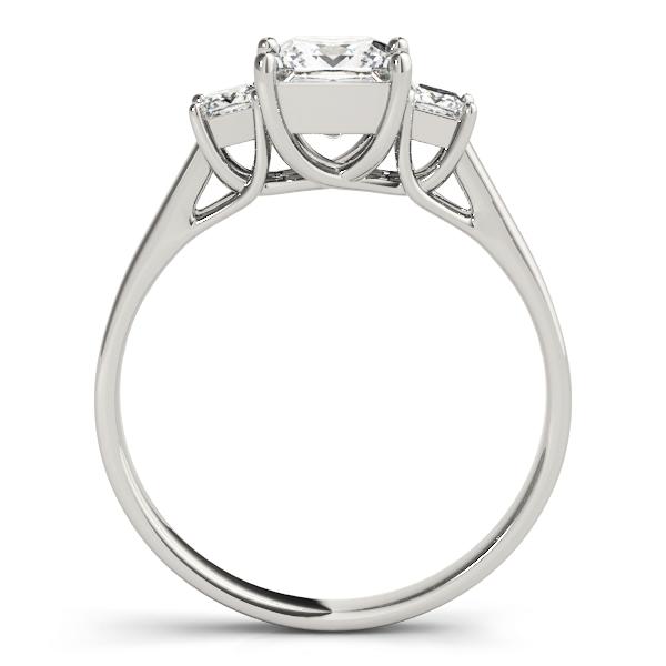 1 1/5 ct tw Three Stone Princess Engagement Ring F Color VS Clarity Diamonds GIA Center