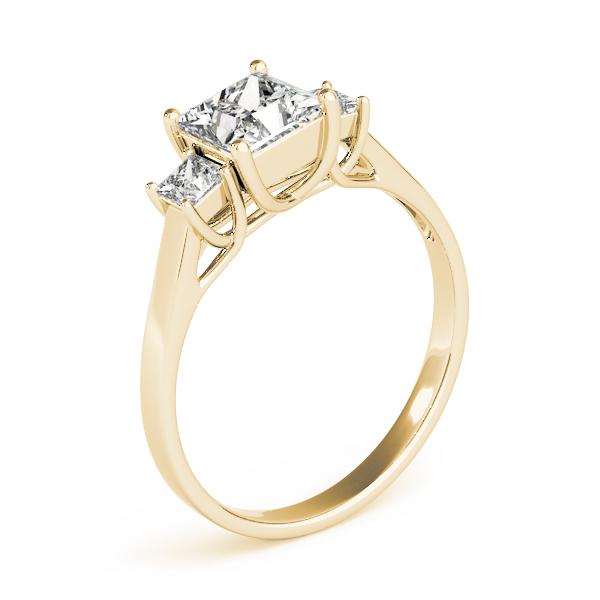 1 1/5 ct tw Three Stone Princess Engagement Ring F Color VS Clarity Diamonds GIA Center