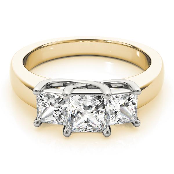 1 7/8 ct tw Three Stone Princess Engagement Ring F Color VS Clarity Diamonds GIA Center