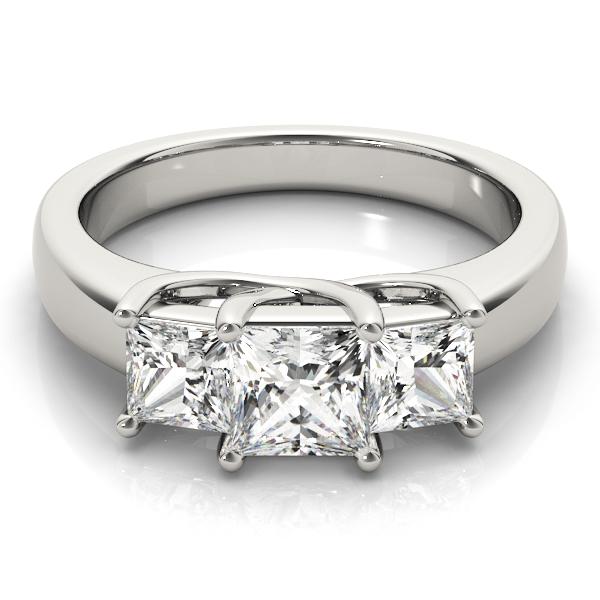 1 7/8 ct tw Three Stone Princess Engagement Ring F Color VS Clarity Diamonds GIA Center