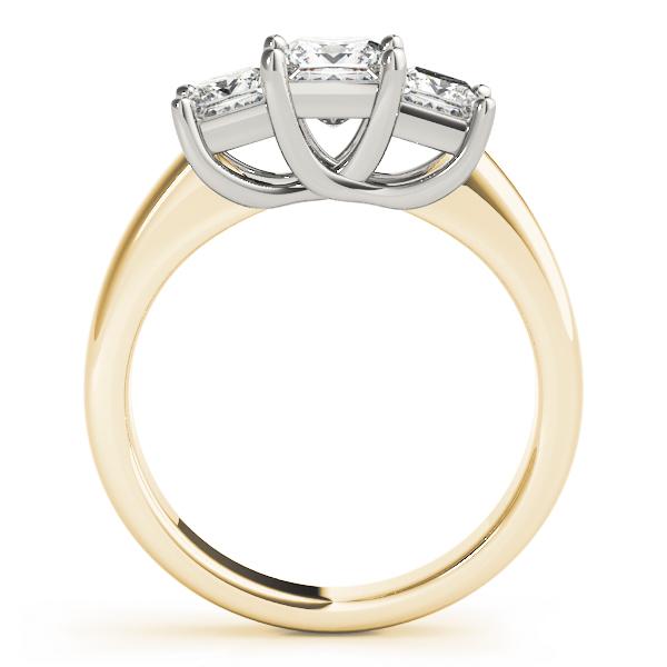 1 7/8 ct tw Three Stone Princess Engagement Ring F Color VS Clarity Diamonds GIA Center