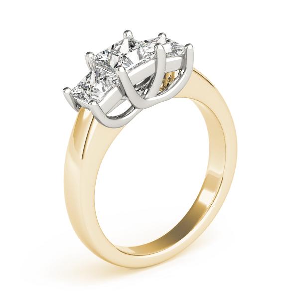 1 7/8 ct tw Three Stone Princess Engagement Ring F Color VS Clarity Diamonds GIA Center