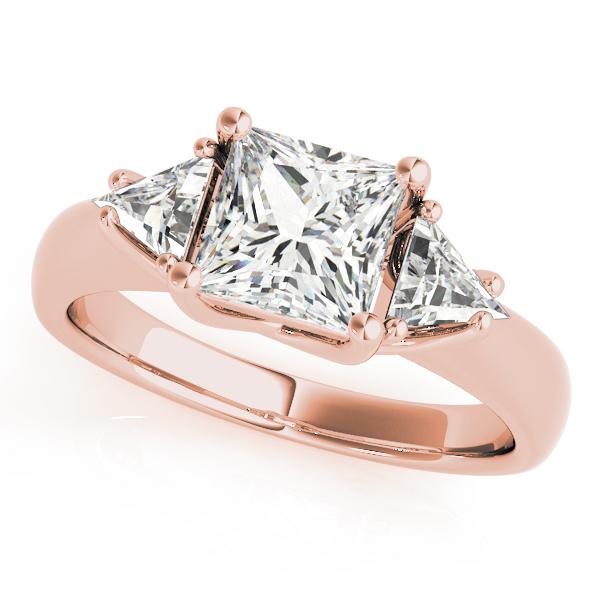 1/3 ct tw Three Stone Princess Engagement Ring F Color VS Clarity Diamonds GIA Center