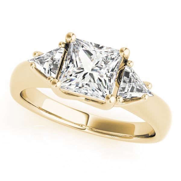 1/3 ct tw Three Stone Princess Engagement Ring F Color VS Clarity Diamonds GIA Center