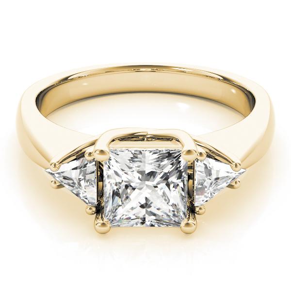 1/3 ct tw Three Stone Princess Engagement Ring F Color VS Clarity Diamonds GIA Center