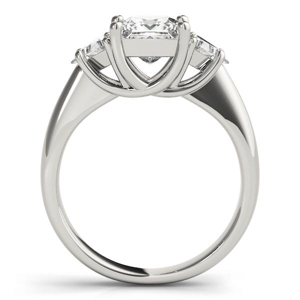 1/2 ct tw Three Stone Princess Engagement Ring F Color VS Clarity Diamonds GIA Center