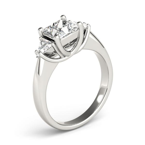 1/3 ct tw Three Stone Princess Engagement Ring F Color VS Clarity Diamonds GIA Center