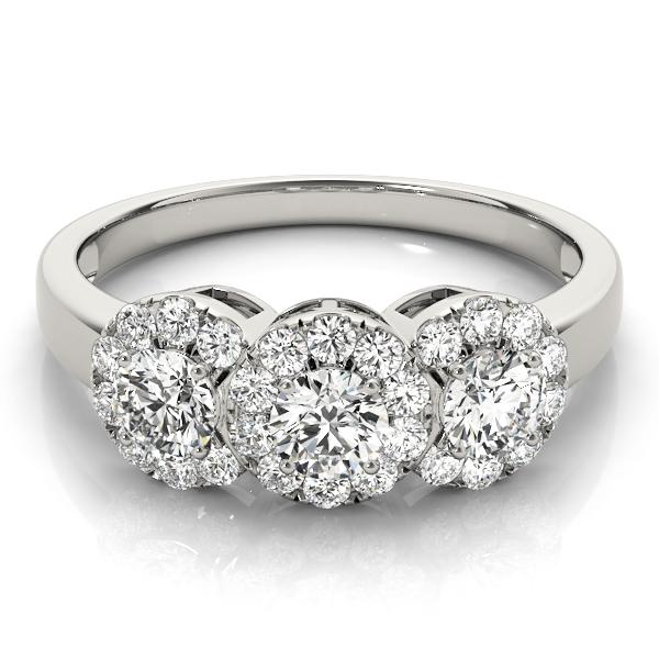 1 ct tw Three Stone Engagement Ring F Color VS Clarity Diamonds GIA Center