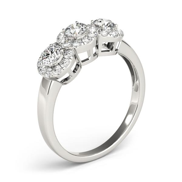 1 ct tw Three Stone Engagement Ring F Color VS Clarity Diamonds GIA Center